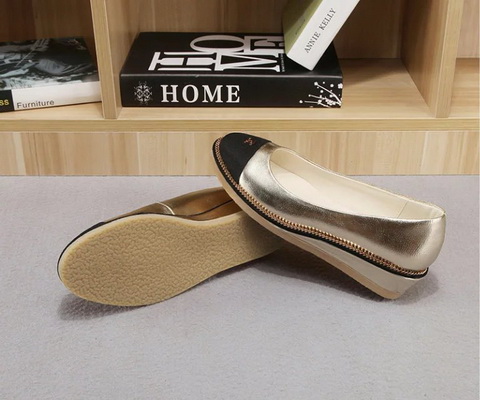 CHANEL Shallow mouth flat shoes Women--033